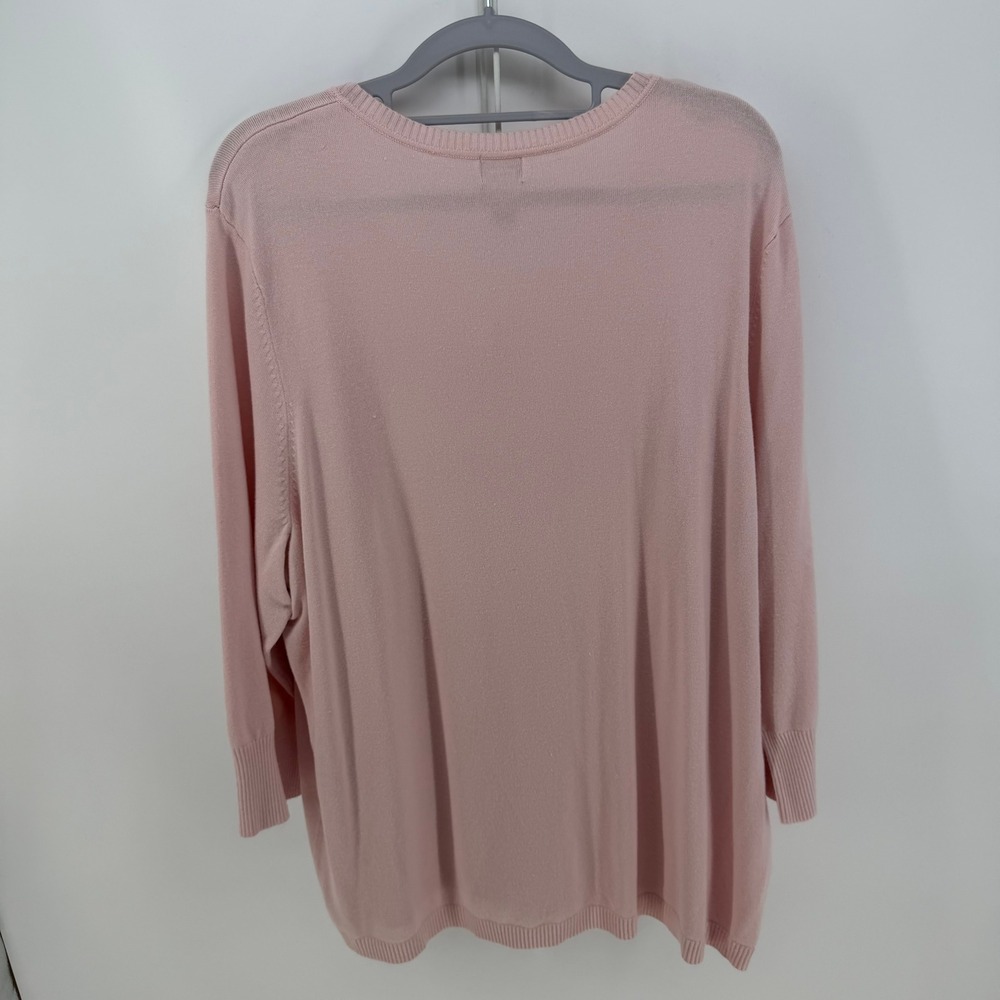Nue Options Cardigan Women 3X Pink Button Front Soft Girl Pastel Preppy Business - Picture 2 of 5